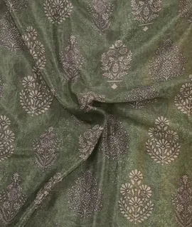 Green Georgette Zari Woven And Printed Sarees3