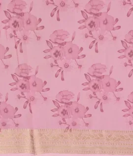 Pink Georgette Zari Woven And Printed Sarees4