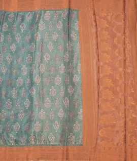 Green Georgette Zari Woven And Printed Sarees2
