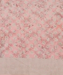 Baby Pink Georgette Zari Woven And Printed Sarees4