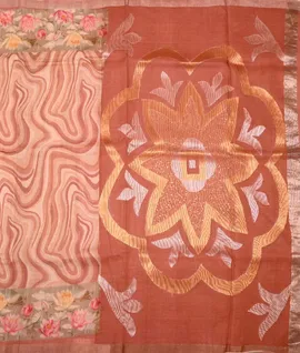 Printed tusser silk saree2