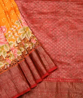 Cur Work Embroidery Silk Saree1