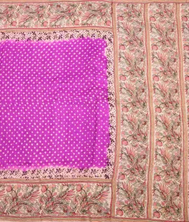 Tusser Silk Saree With Bandhej Dyen Purple2