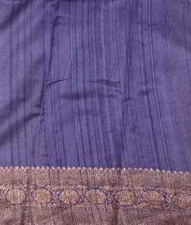 Handloom Handspun Printed Tussar Saree With Jacquard Borders Purple4