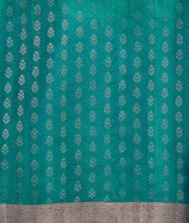 Pure Handloom Soft Silk Saree Ash With Green Border4
