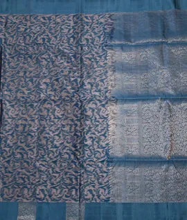 Pure Handloom Soft Silk Saree Navy Blue2