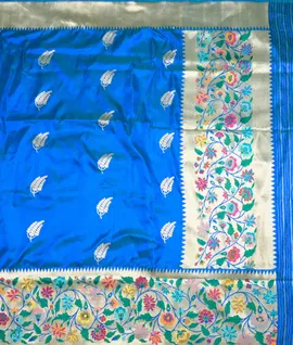 Banaras Kathan Silk Saree Blue2