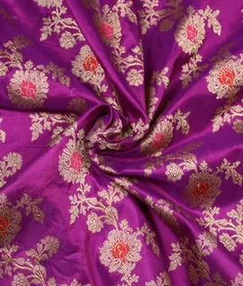 Banaras Silk Saree  Violet1