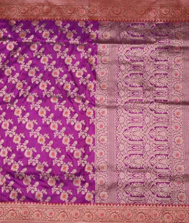 Banaras Silk Saree  Violet2