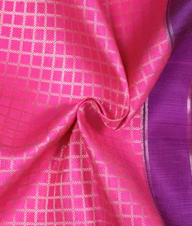 Kanchivaram  Silk Saree Pink With Purple3