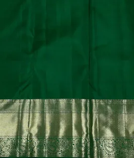 Kanchivaram Silk Saree Sandal With Bottle Green4