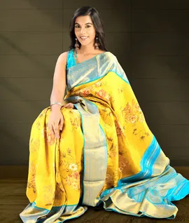 olive-green-with-blue-printed-pure-handloom-kanjivaram-saree-112782-g