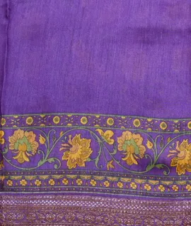 Manam Pure Moonga Silk Saree With Copper Zari Border- Violet4