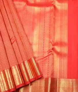 Manam Pure Kanjivaram Silk Saree -red Self Border1