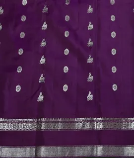 Pure Handloom Gadwal Silk Saree purple With Sky Blue6