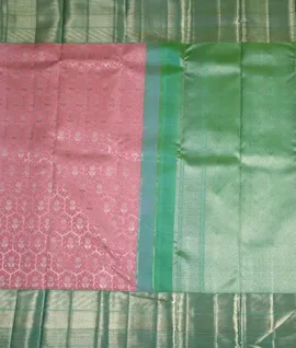 Manam Pure Kanjivaram Silk Saree Baby Pink With Pastel Green2
