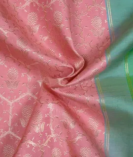 Manam Pure Kanjivaram Silk Saree Baby Pink With Pastel Green3