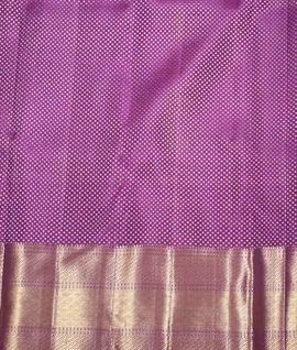 Manam Pure Kanchivaram Silk Saree Orange With Violet Border4