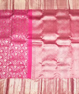 Manam Pure Kanchivaram Silk Saree - Rani Pink2