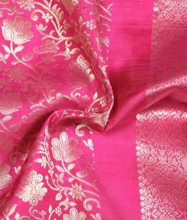 Manam Pure Kanchivaram Silk Saree - Rani Pink3