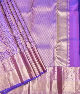 Manam Pure Kanjivaram Silk Saree - Violet1