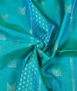 Manam Pure Silk Saree -  Turquoise Green With Coral Pink Border3