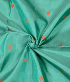 Manam Pure Silk Silk Saree - Green With Peach Border3