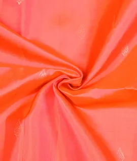 Manam Pure Silk Saree - Orange With Pastel Green Border3