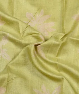 Manam Pure Tussar Silk Gold Linen Saree - Mehendi Green3