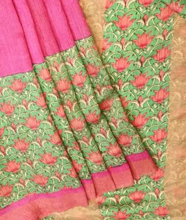pink-with-pallu-blouse-green-print-pure-matka-silk-saree-204827-a