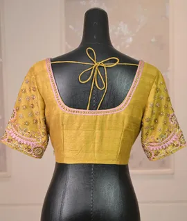 raw-silk-with-half-sleeves-and-zardosi-embroidered-motif-on-the-sleeves-gold-with-pink-combination-blouse-179806-b
