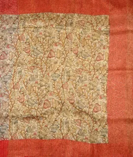 Beige  kalamkari prints Pure organza prints2