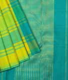 Yellow With Turquoise Blue Kanjivaram Saree1