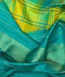 Yellow With Turquoise Blue Kanjivaram Saree2