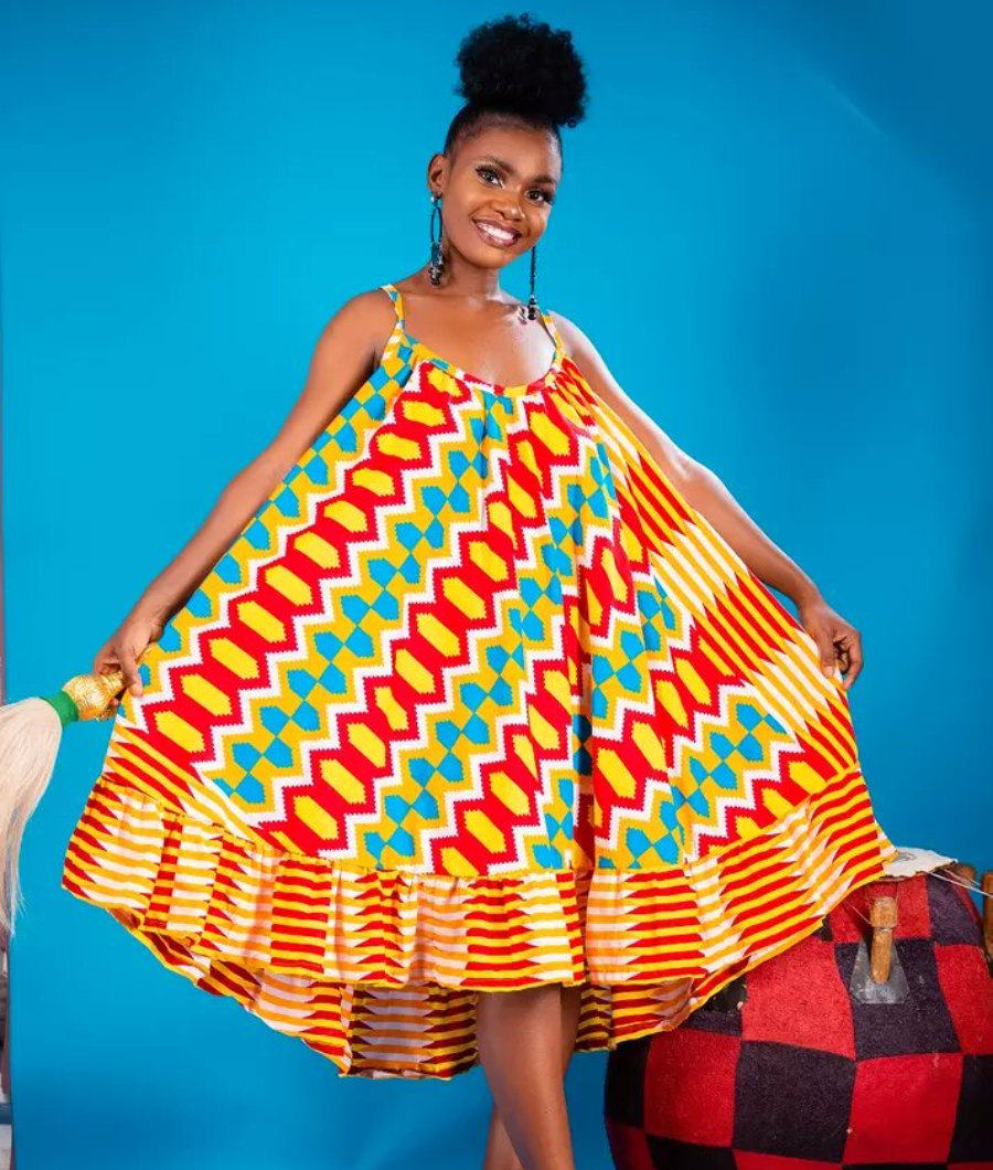 Maame Yaa Kente Flare Dress2