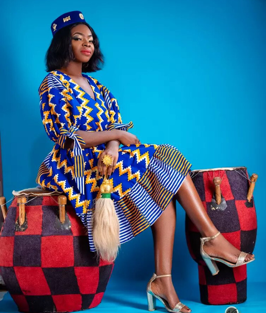 Frema kente Blue Dress1