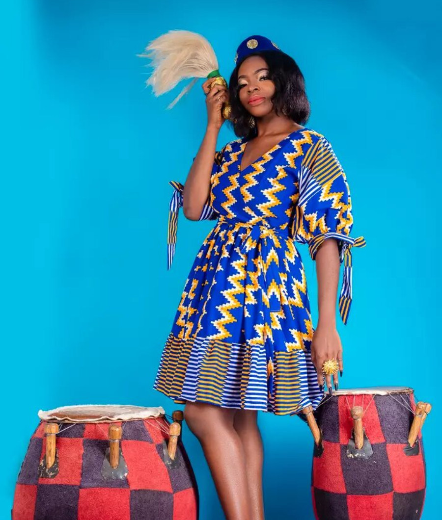 Frema kente Blue Dress2