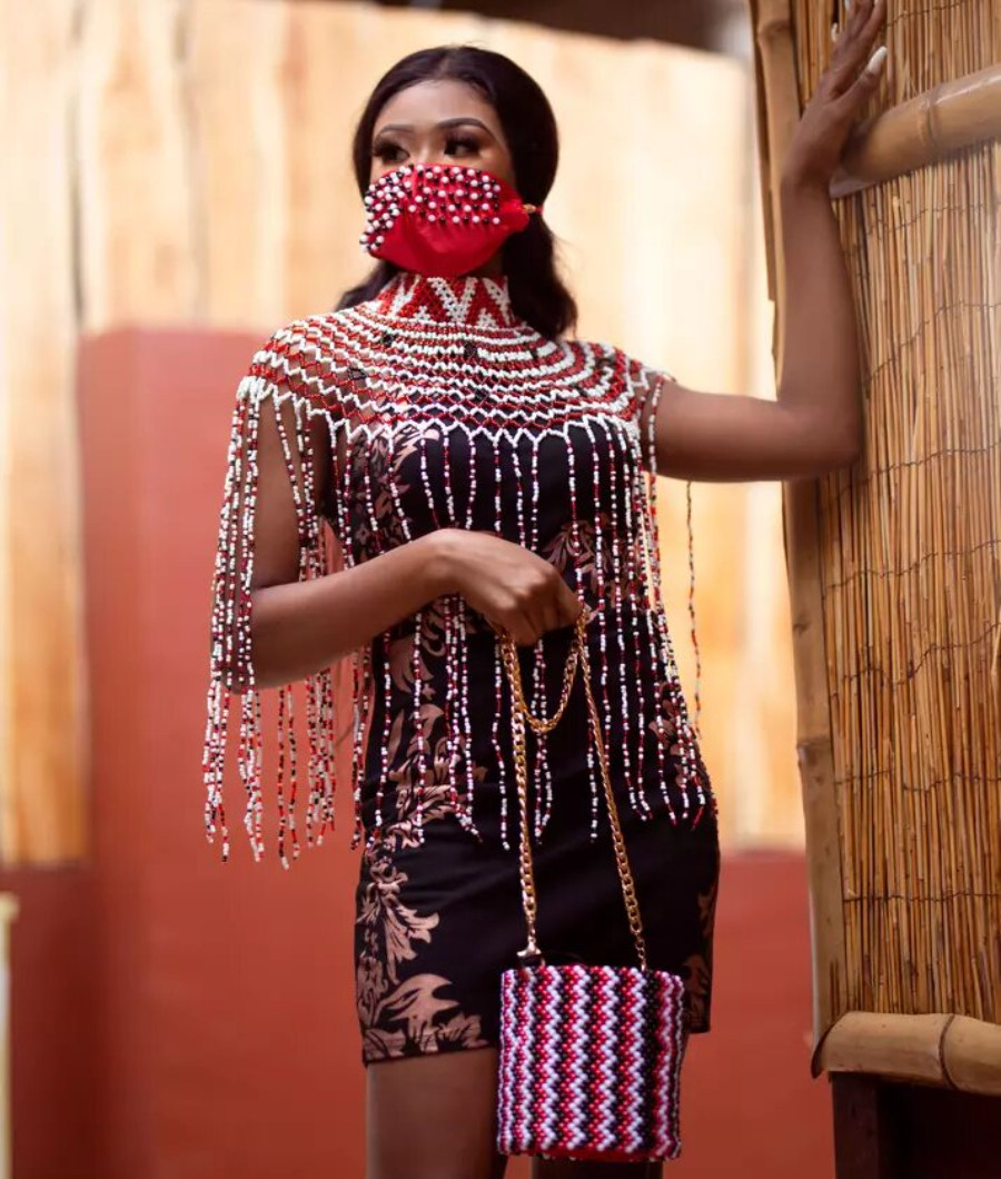 Yamini Beaded Cape Necklace & Bag Set2