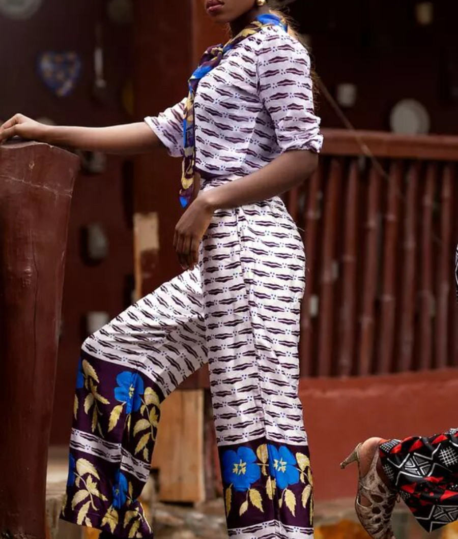 Rida Flower Bogolan Silk 2peice Set2