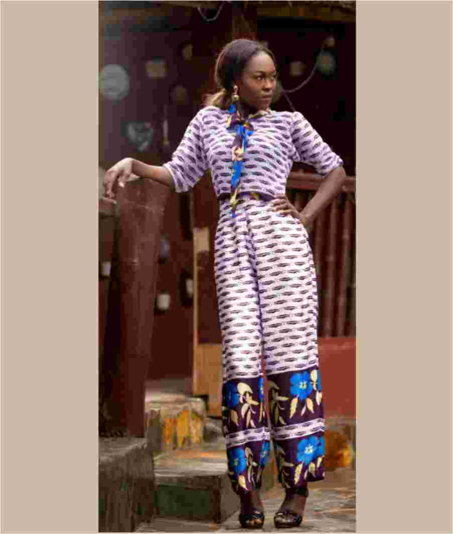 Rida Flower Bogolan Silk 2peice Set1