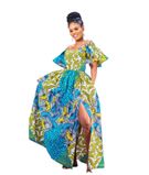 Yayira Blue Africanprint Maxi Dress3