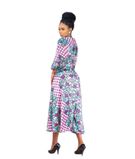 laila African Print Silk dress2