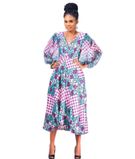laila African Print Silk dress3