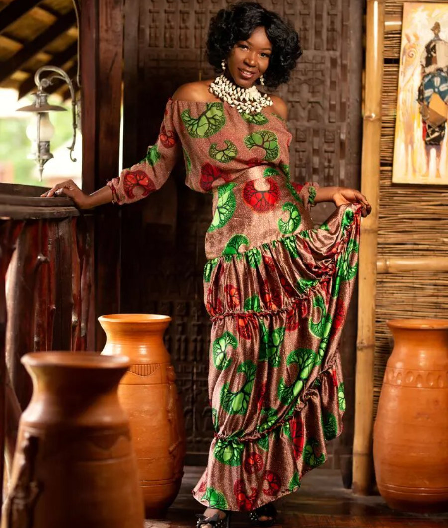 Amita African Silk 2piece Set1