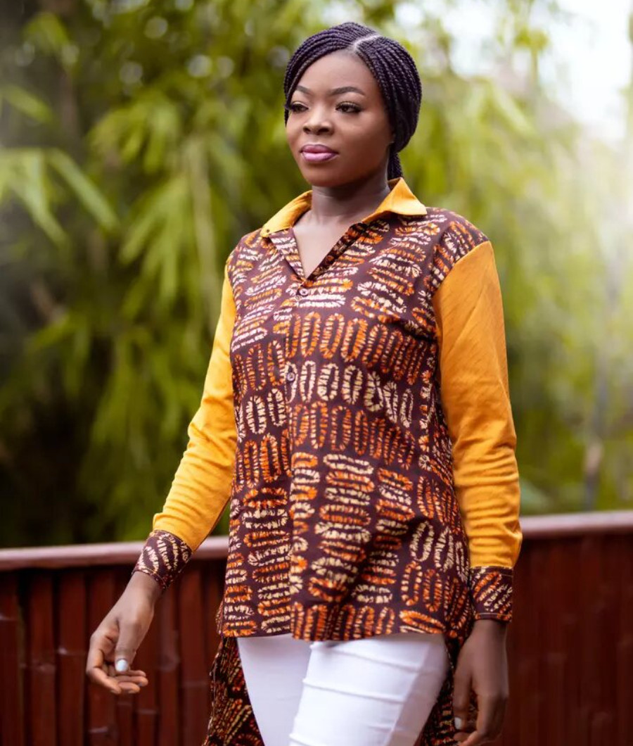 Lady Fina African Print Shirt2