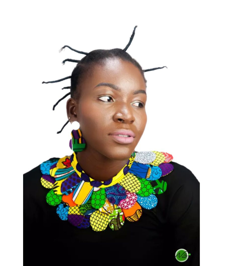 Dija African Print Cape Necklace1