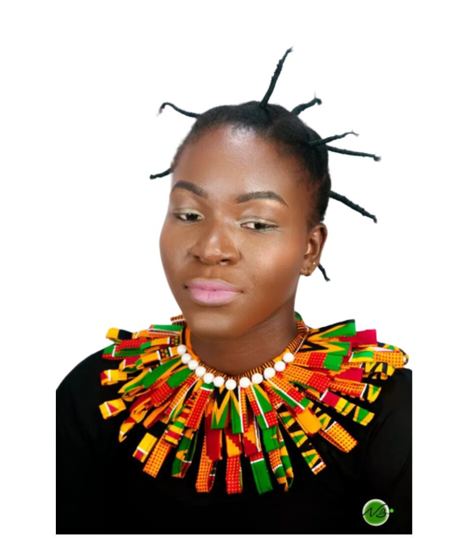 Biga African Print Kente Cape Necklace1