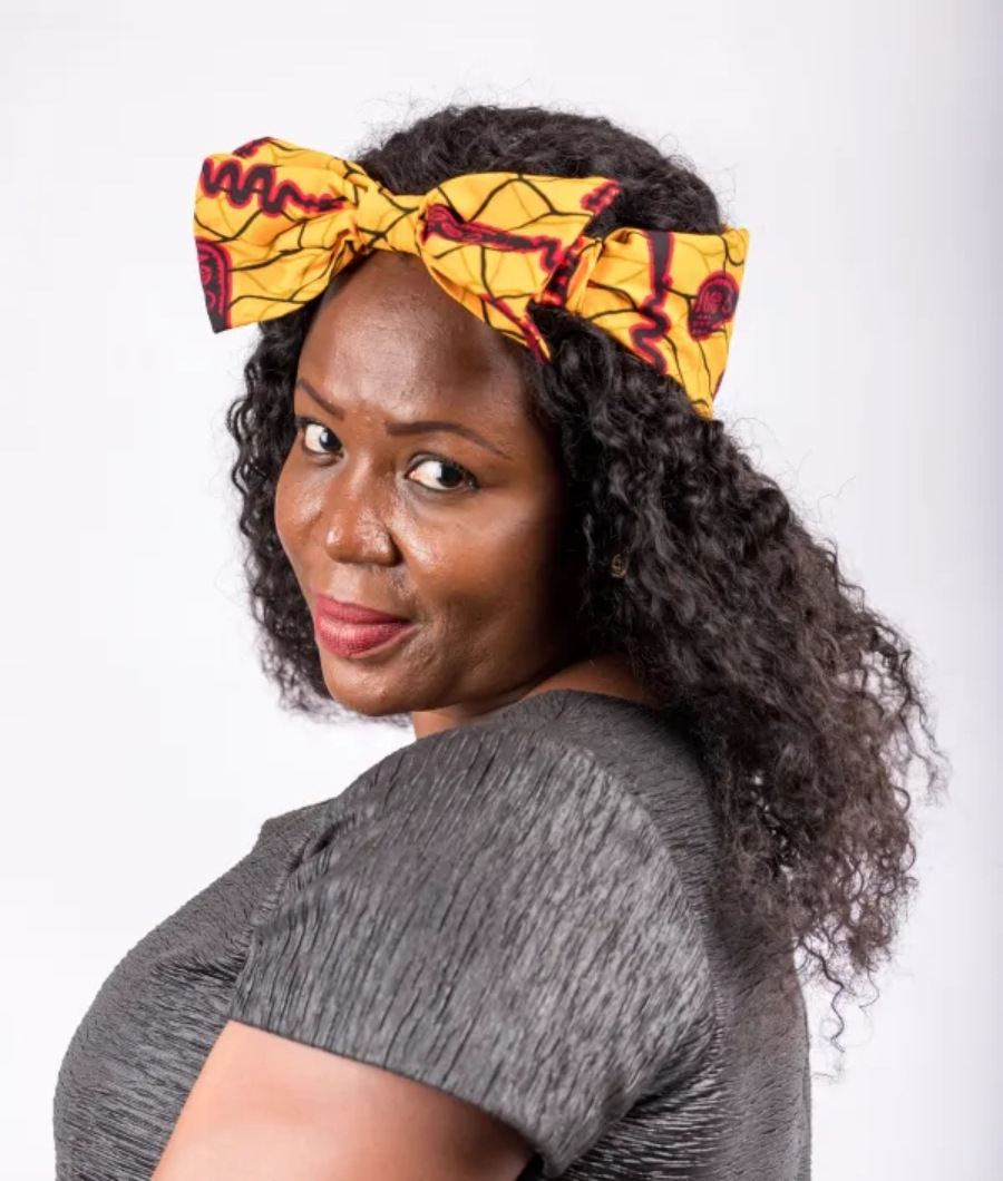 Yellow and Black Ankara Bow Headband2