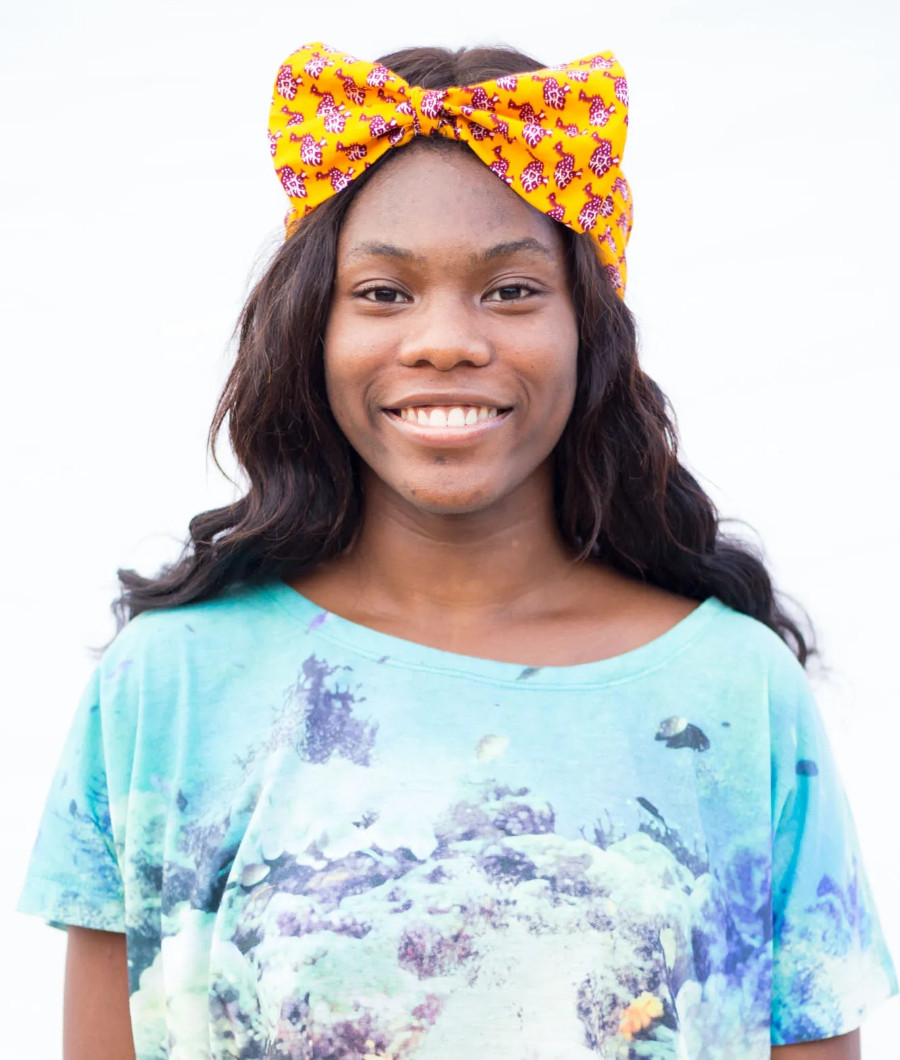 Yellow Ankara Front Bow Headband1