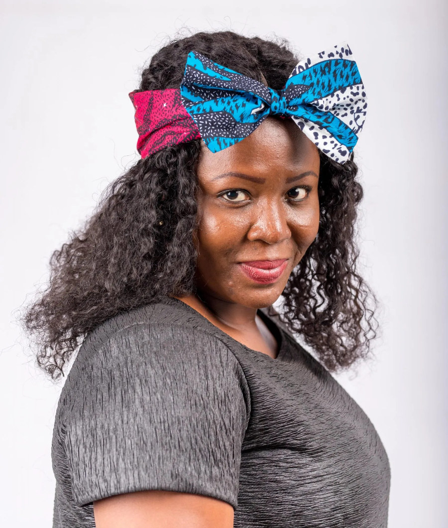 Blue Ankara Bow Headband1